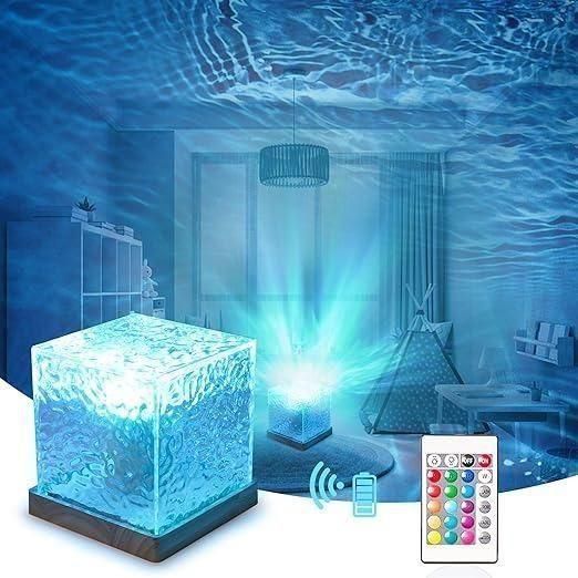 WaveGlow 360° Rotating Water Ripple Night Light