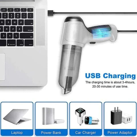 2-in-1 Wireless Handheld Vacuum & Air Duster – Powerful Rechargeable Cleaner for Home & Car