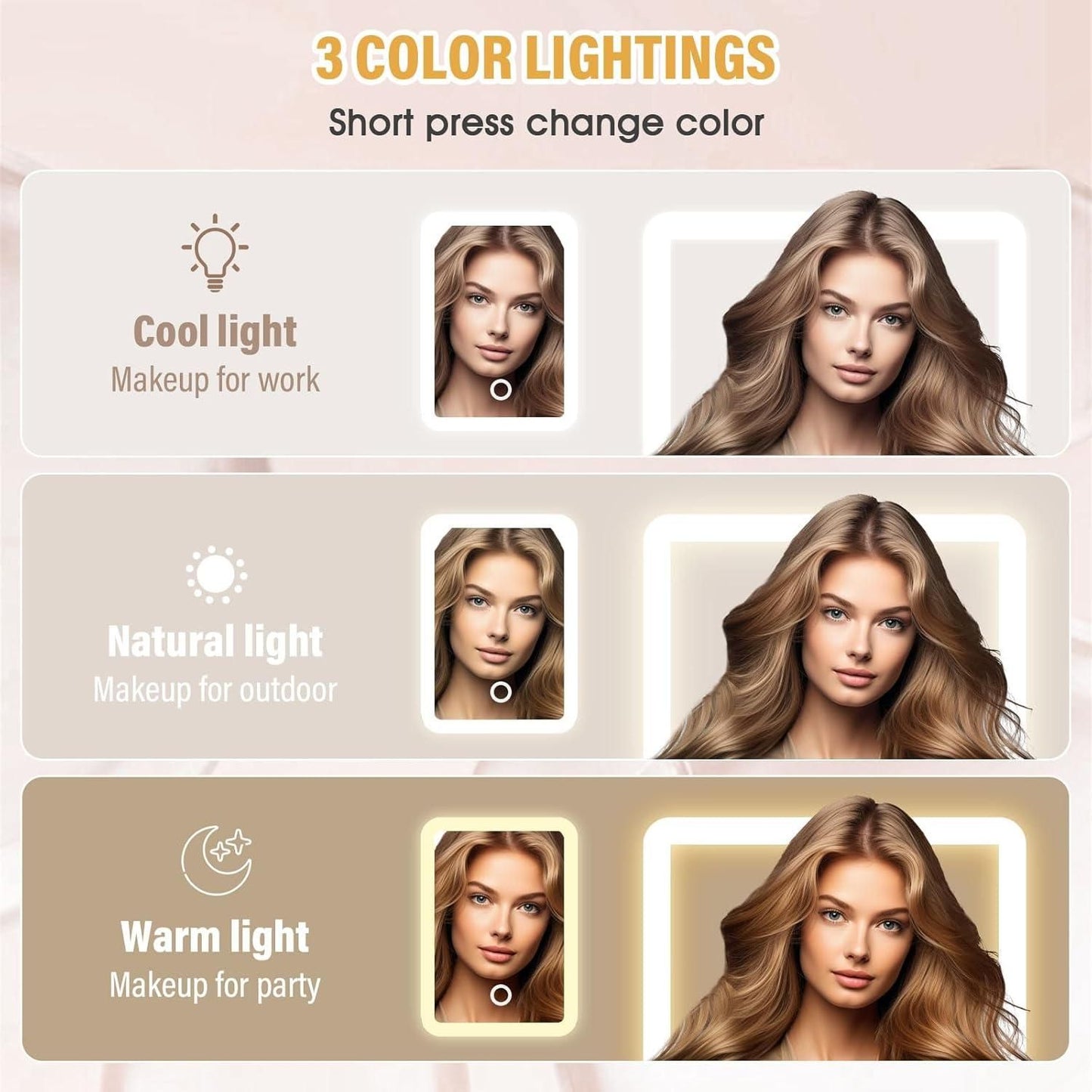 Glamora vanity Kit – Premium makeup Box with Glowing LED Mirror By BRANDSTORM