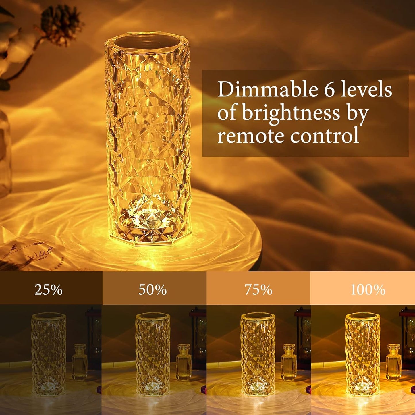 CrystalBloom Mood Lamp – Dazzling 16-Color Rose Light by Brandstorm