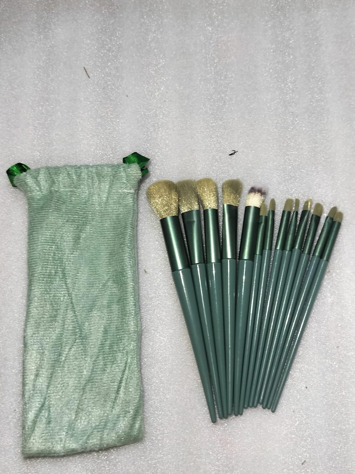 GlamPro 13-Piece Makeup Brush Set with Luxe Travel Pouch