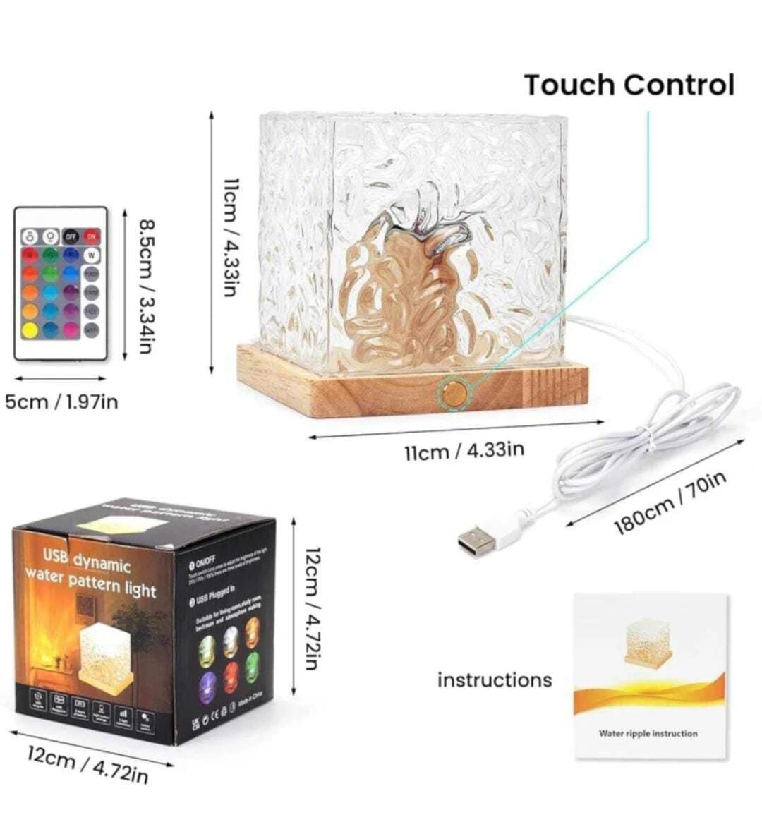 WaveGlow 360° Rotating Water Ripple Night Light