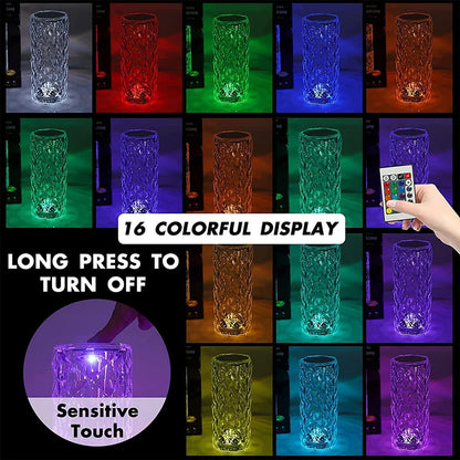 CrystalBloom Mood Lamp – Dazzling 16-Color Rose Light by Brandstorm