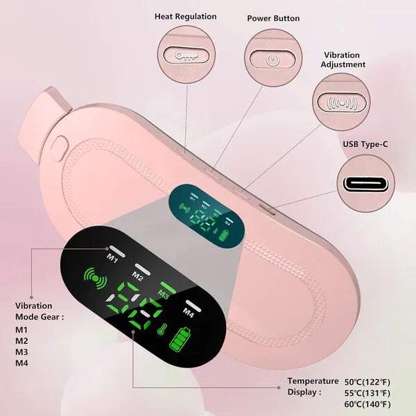 Cordless Period Pain Relief Massager | Fast Heating Pad for Cramps By Brandstorm